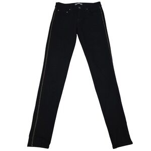 Principle‎ Denim Dreamer Skinny Jeans 26 Black Gold Metallic  Stripe Tuxedo USA
